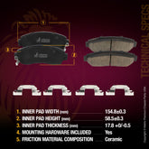 WHAT'S IN THE KIT: 1x Front Ceramic Brake Pad Set D1089-D1521, 1x Rear Ceramic Brake Pad Set D1086